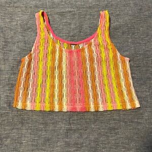 Wild Fable Multicolor Crochet Cropped Tank Top